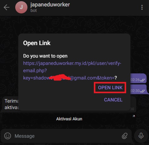 klik open link